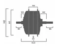Zadnji motor z obročem disk/vbrake 28" NAVOJ 
TSD100R 36V 250W