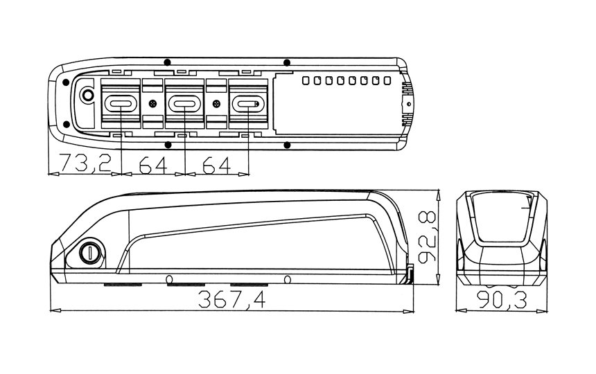 Baterija Econo Tube M 36V 17 Ah 612Wh