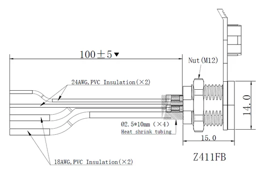 Konektor Zenith ženski ZC11FP-04P0100-01
