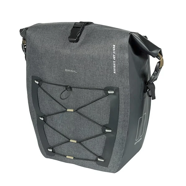 Torba za kolo Basil Navigator Storm L - single bag MIK Hooks - 25-31L - črna