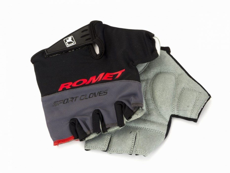 Cycling gloves black gray romet M