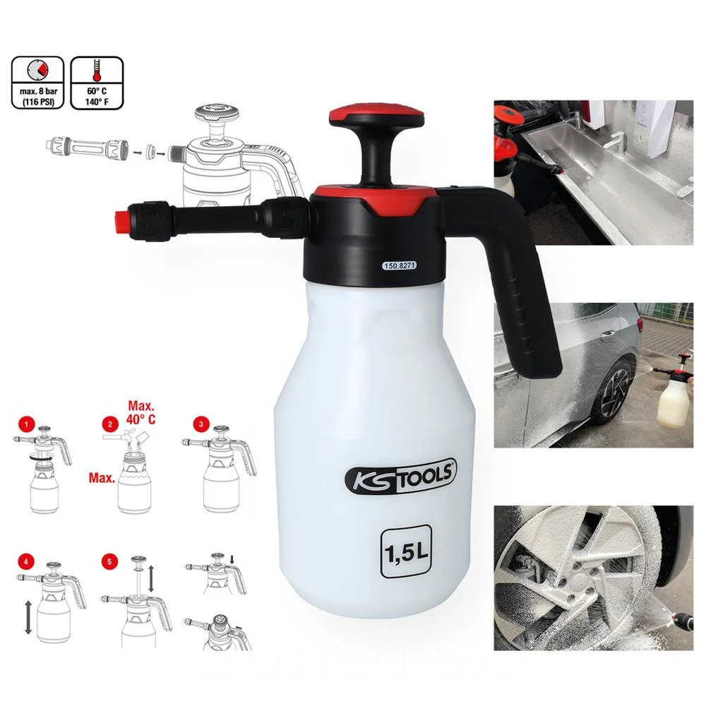 Orodje KS TOOLS - ORODJE PENILEC ŠAMPONA S TLAČNO ČRPALKO (PENOMAT), 1,5 L
