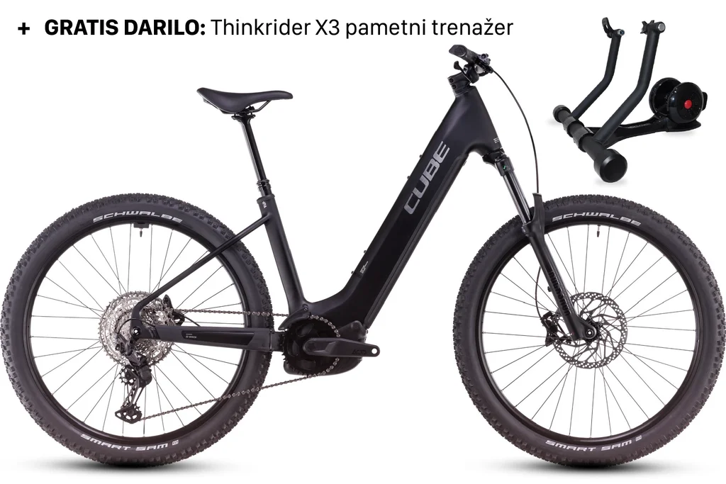 Electric Bike CUBE REACTION HYBRID RACE 800 black'n'metal Easy Entry 2025 + THINKRIDER X3