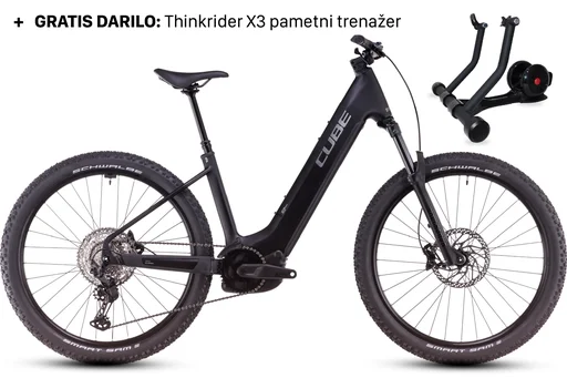 Electric Bike CUBE REACTION HYBRID RACE 800 black'n'metal Easy Entry 2025 + THINKRIDER X3 (S)