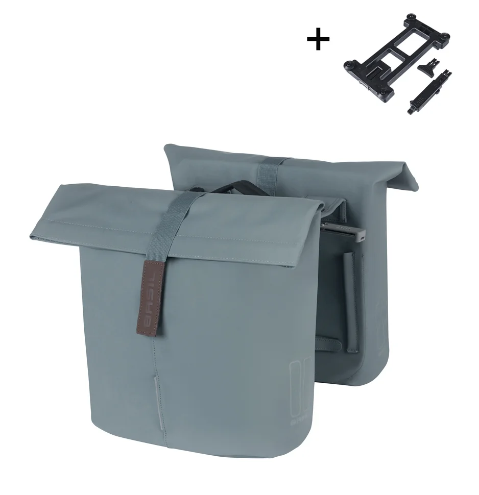 Bike bag Basil City - double pannier bag MIK - 28-32 litres – graphite blue