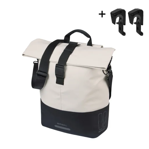 Torba za kolo Basil Cove - shopper MIK Hooks - 14–16L - off-white/black