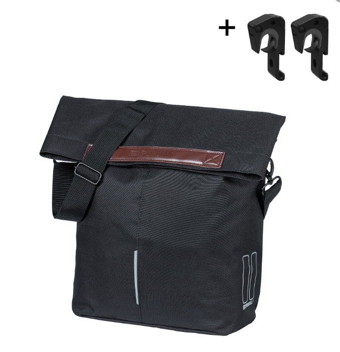 Torba za kolo Basil City - shopper MIK Hooks - 14–16L - black