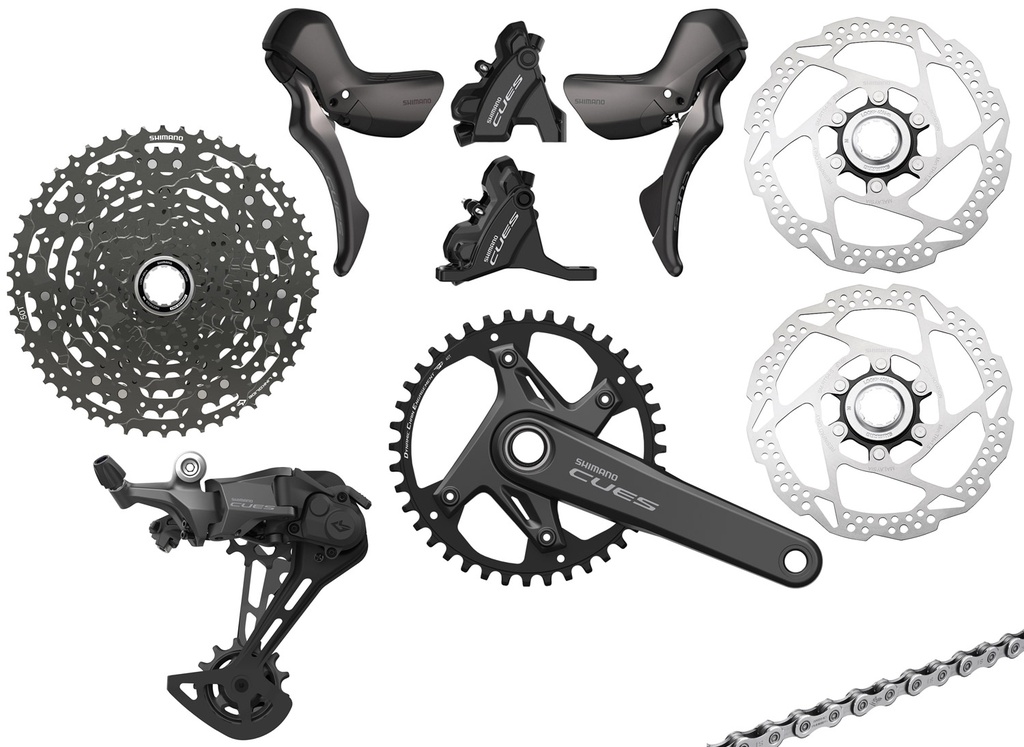 Komplet prestavni sklop 11s Shimano Cues U6030 Gravel Disc 160/160mm