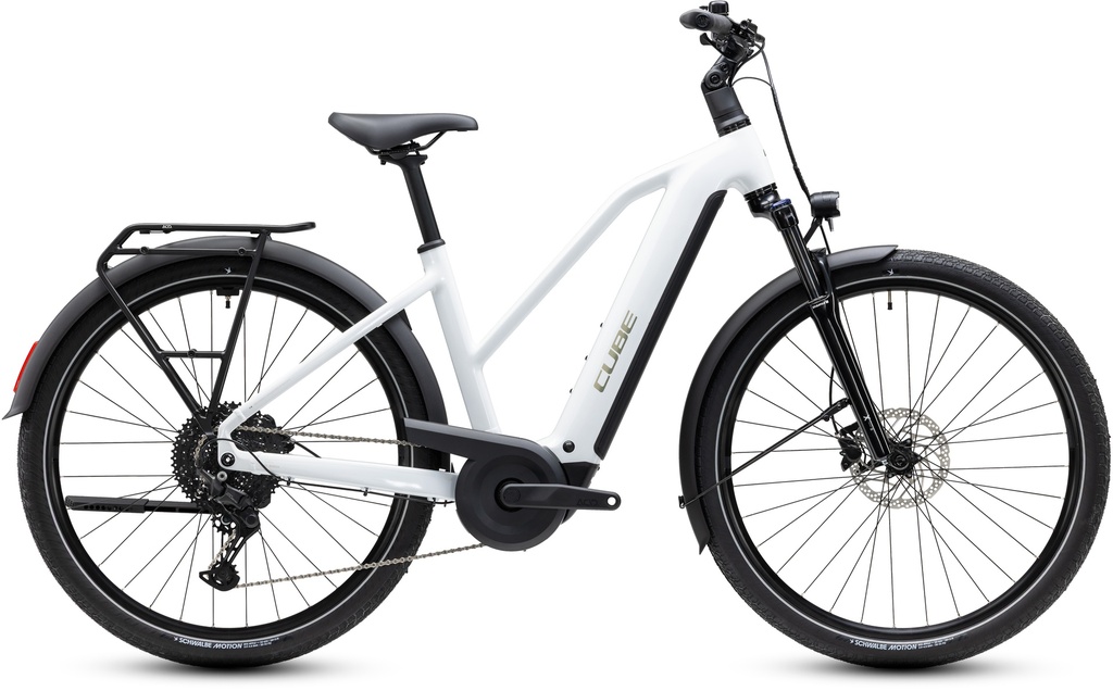 Električno kolo CUBE Touring Hybrid ONE 600 metallicwhite´n´chrome Trapeze 2027