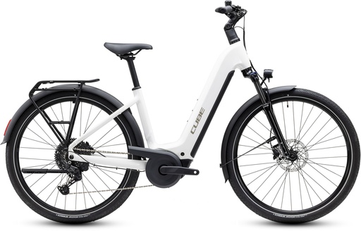 Električno kolo CUBE Touring Hybrid ONE 600 metallicwhite´n´chrome Easy Entry 2027 (46 cm)