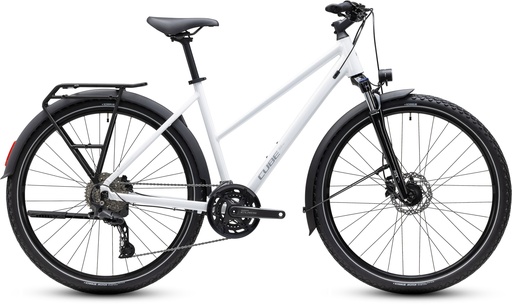 Treking bike CUBE Nature Pro FE metallic white and reflex Trapeze 2027 (46 cm)