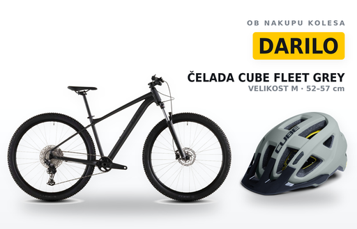 Gorsko kolo CUBE Aim SLX slateblack´n´black 2026 + čelada Cube Fleet Grey, M - 52-57 (XS)