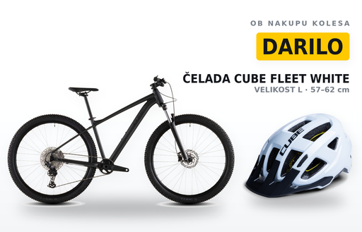 Mountain bike CUBE Aim SLX slateblack´n´black 2026 + Helmet Cube Fleet White, L - 57-62 (XS)