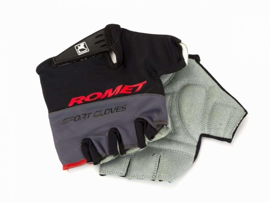 Kolesarske rokavice ROMET črno sive M