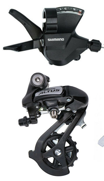 SET  Shimano Altus M310 8s rear derailleur/gear lever 