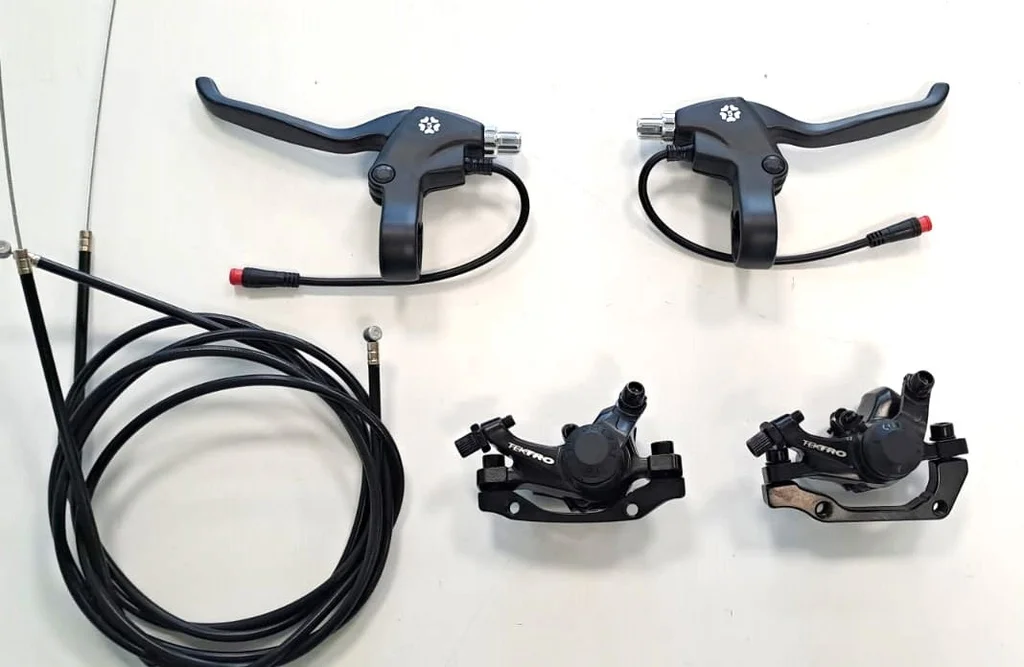 Tektro M280 mechanical disc brake set - without discs, 2 brake calipers, 2 brake levers with cables and hoses