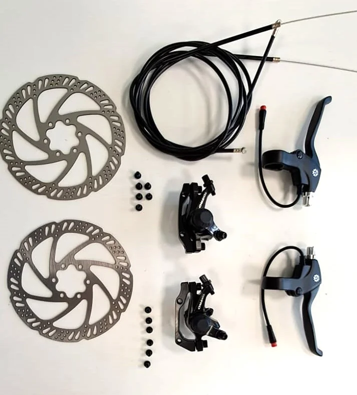 Tektro M280 mechanical disc brake set with discs, 2 brake caliper, 2 brake levers