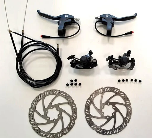 Set mehanskih disk zavor Tektro M280 z diski, 2 zavorni čeljusti, 2 zavorni ročki