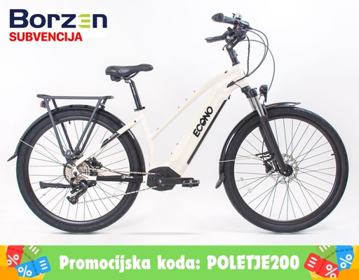 Electric bike ECONO Equus TRK C4 trapez white cream 2024